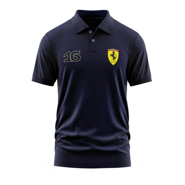 Charles Leclerc Ferrari #16 Polo Tişört S - İndigo Mavisi