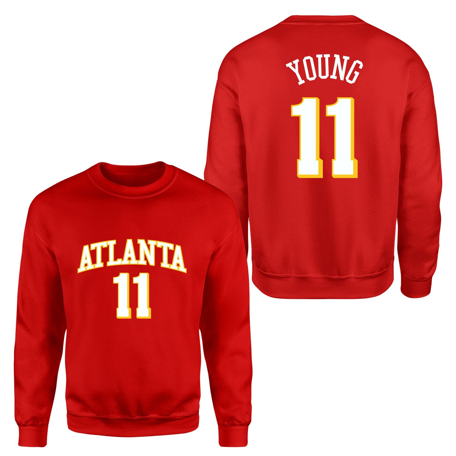 Trae Young 11 Atlanta Jersey Sweatshirt S - Kırmızı
