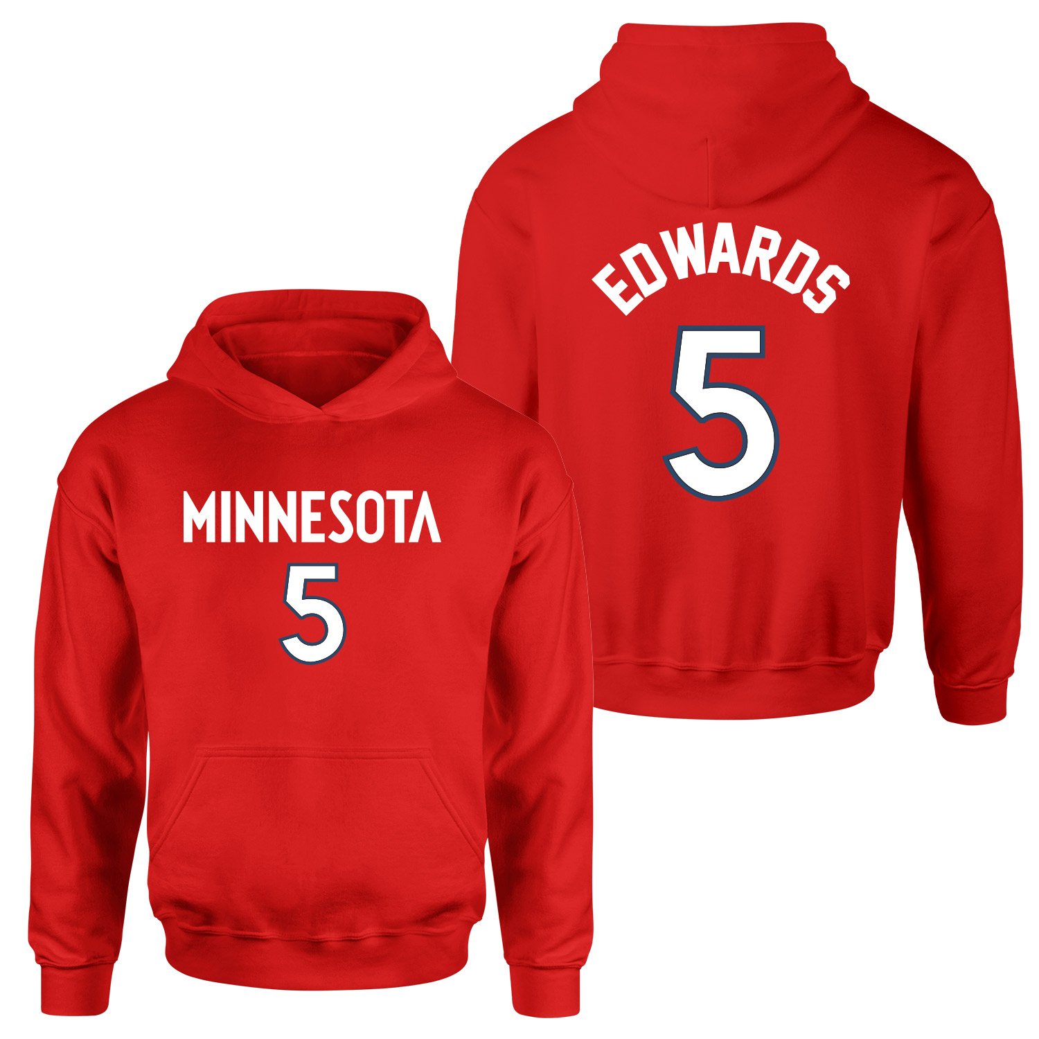 Anthony Edwards Minnesota Jersey Hoodie XXL - Kırmızı