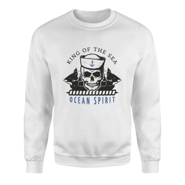 King of the Sea Denizci Sweatshirt S - Beyaz