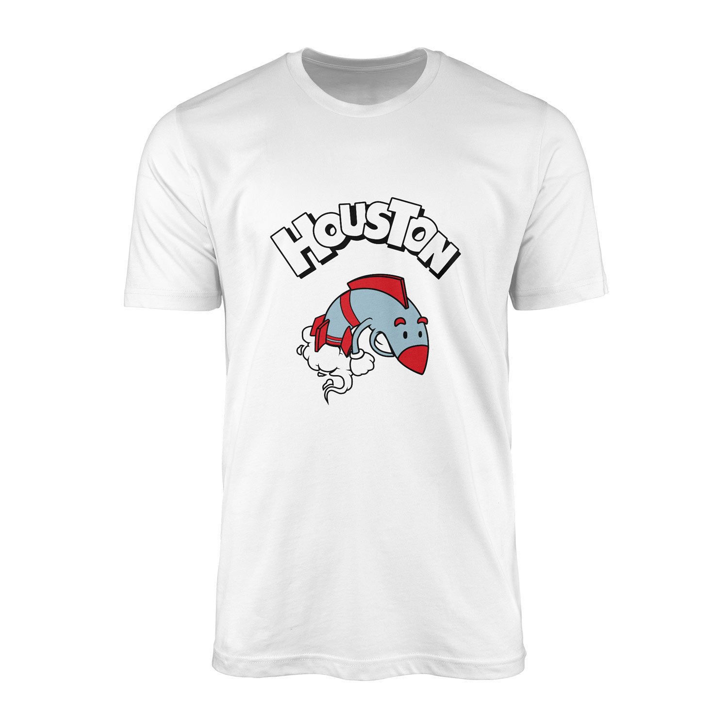 Houston Cartoon Tişört L - Beyaz