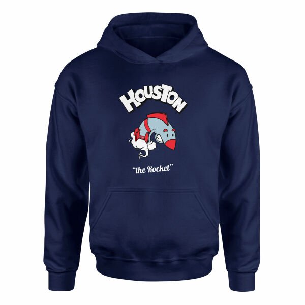 Houston Cartoon Hoodie L - İndigo Mavisi