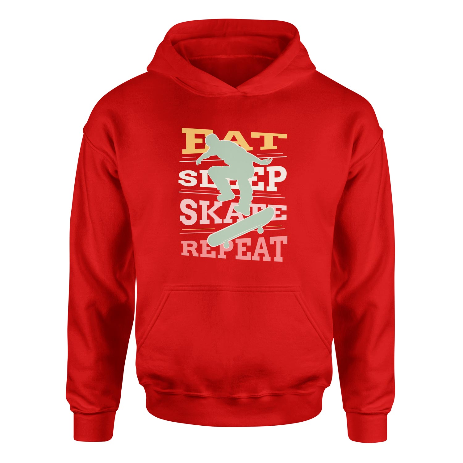 Eat Sleep Skate Repeat Hoodie S - Kırmızı