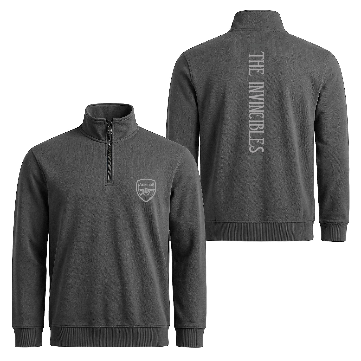 Arsenal Football Club | The Invincibles Yarım Fermuarlı Sweatshirt L - Füme