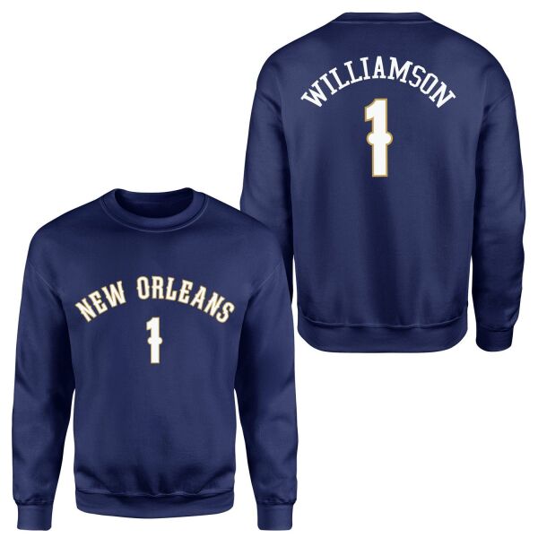 Zion Williamson New Orleans Forma Sweatshirt S - İndigo Mavisi