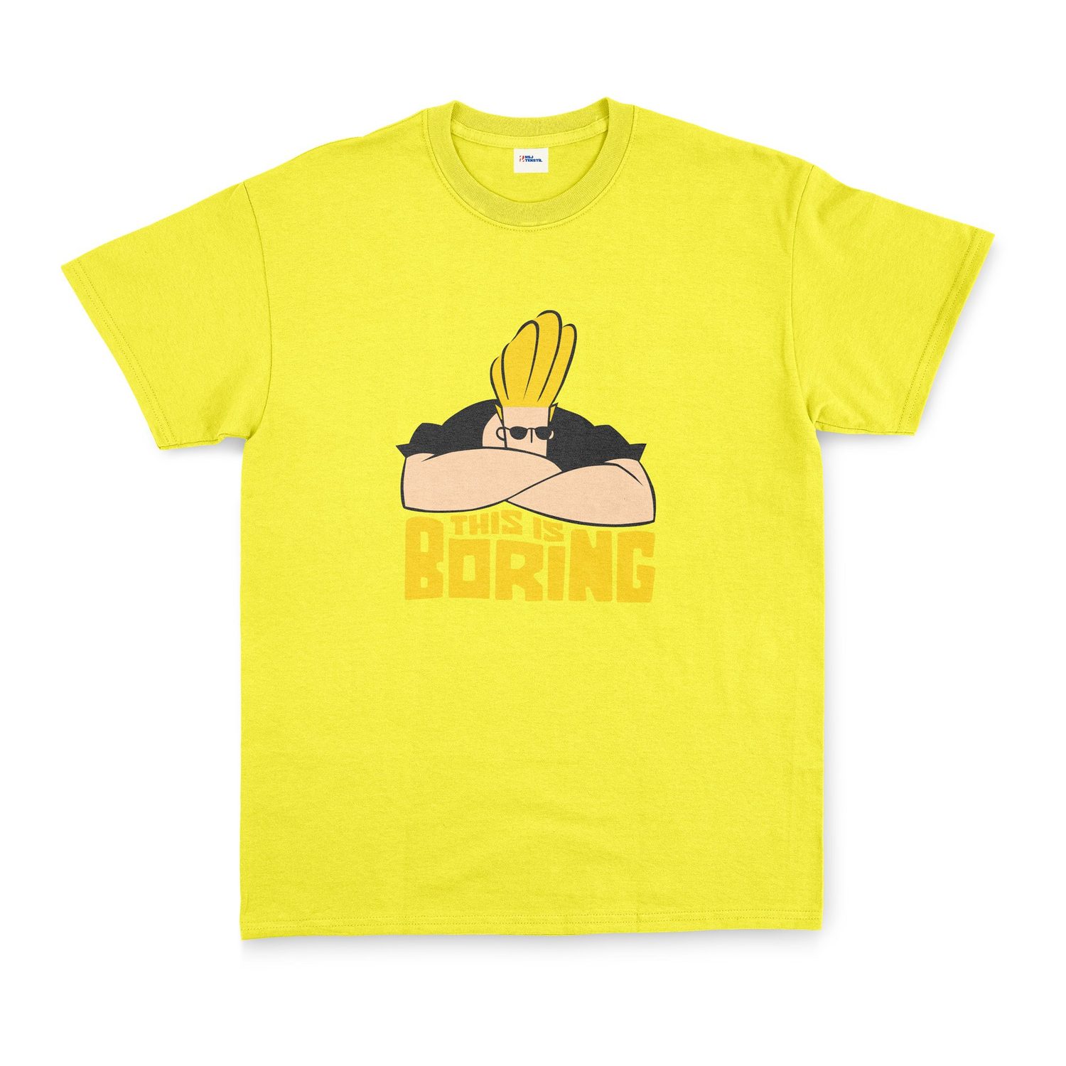 This is Boring | Johnny Bravo Tişört M - Sarı