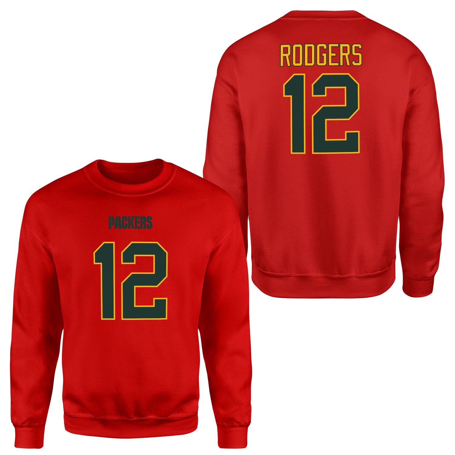 Aaron Rodgers Green Bay Packers Sweatshirt L - Kırmızı