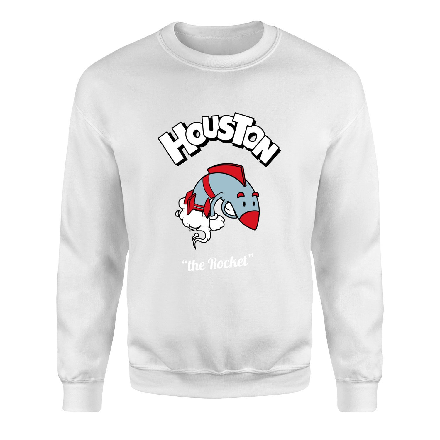 Houston Cartoon Sweatshirt XL - Beyaz