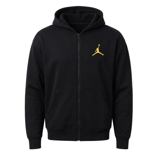 Air Jordan Gold Stroked Fermuarlı Kapüşonlu Sweatshirt