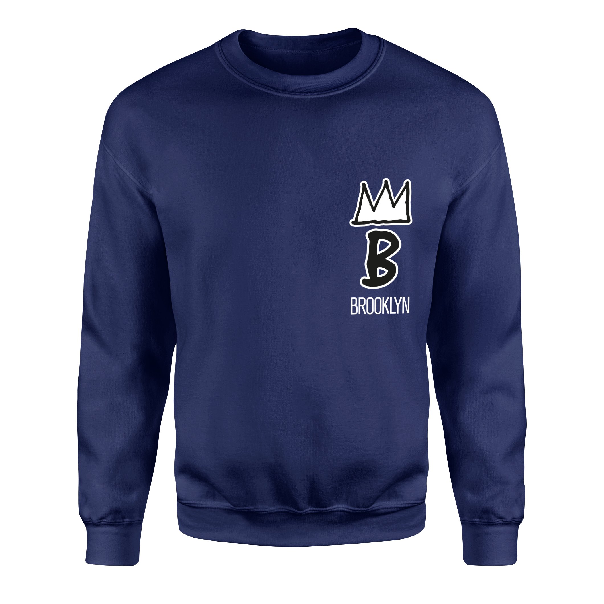 Brooklyn Basquiat Crown Sweatshirt L - İndigo Mavisi