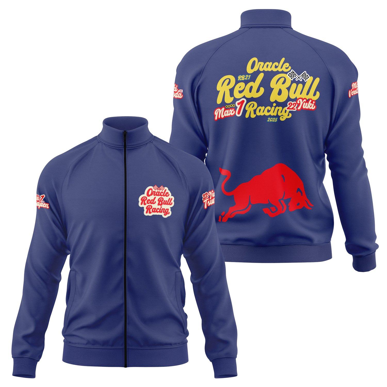 Oracle Red Bull Racing 2025 Max & Yuki Fan Edition Fermuarlı Sweatshirt S - İndigo Mavisi
