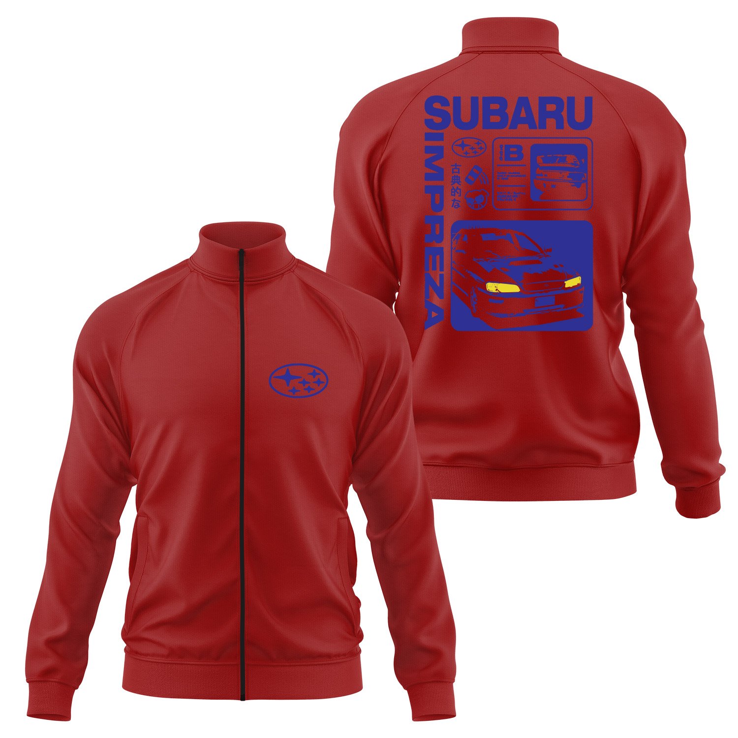 Subaru Impreza Fermuarlı Sweatshirt M - Kırmızı