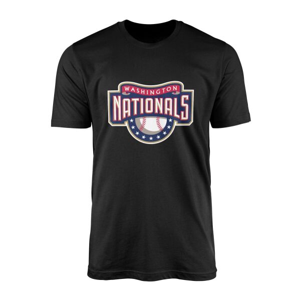 Washington NATIONALS Retro Tişört L - Siyah