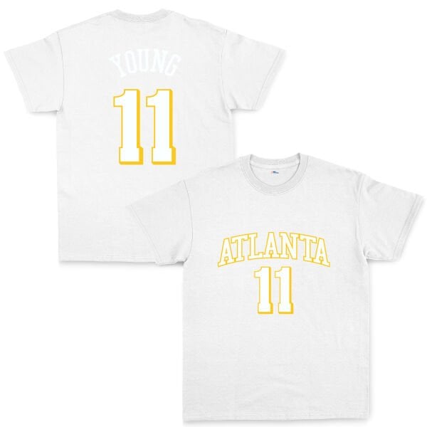 Trae Young 11 Atlanta Jersey Tişört S - Beyaz