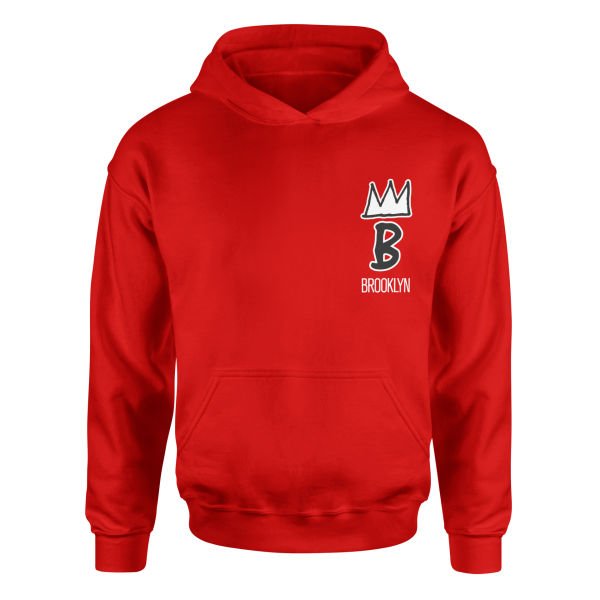 Brooklyn Basquiat Crown Hoodie M - Kırmızı