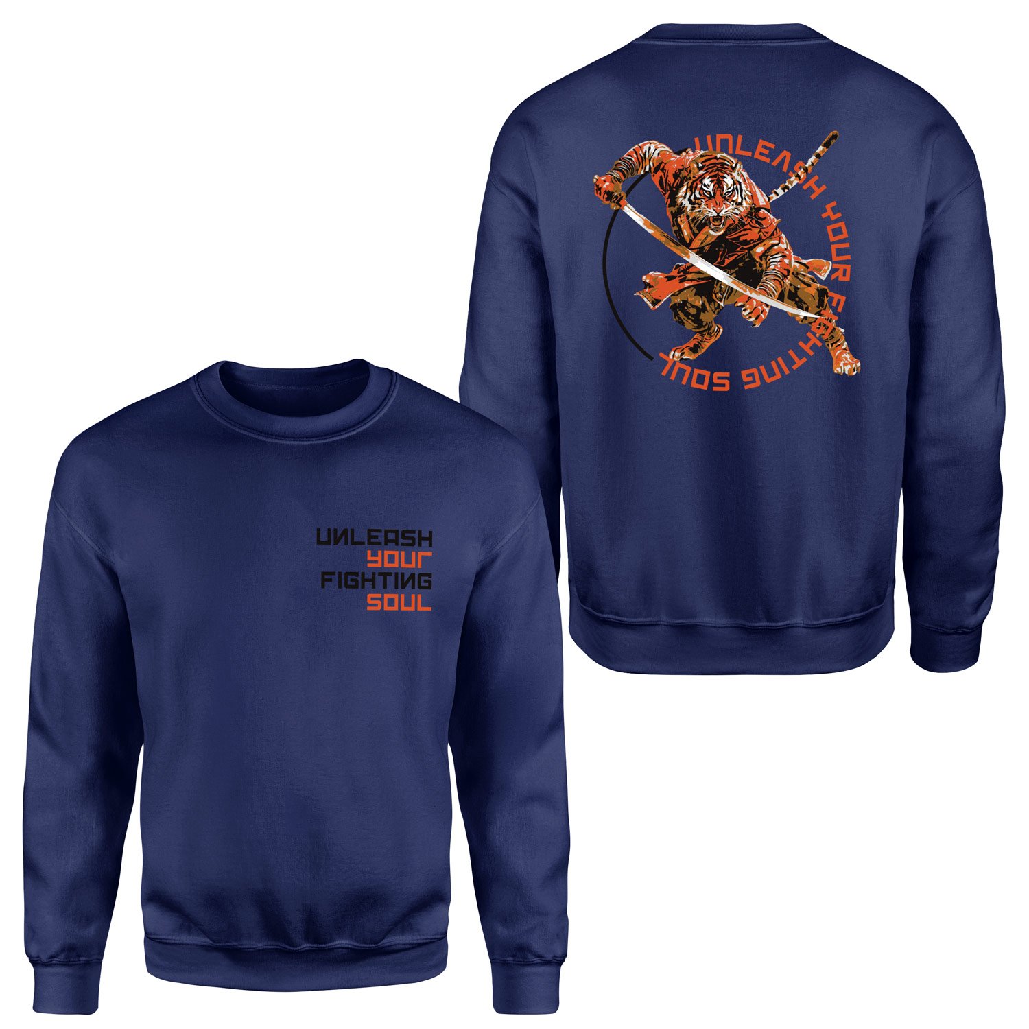 Unleash Your Fighting Soul | Siberian Tiger Sweatshirt M - İndigo Mavisi