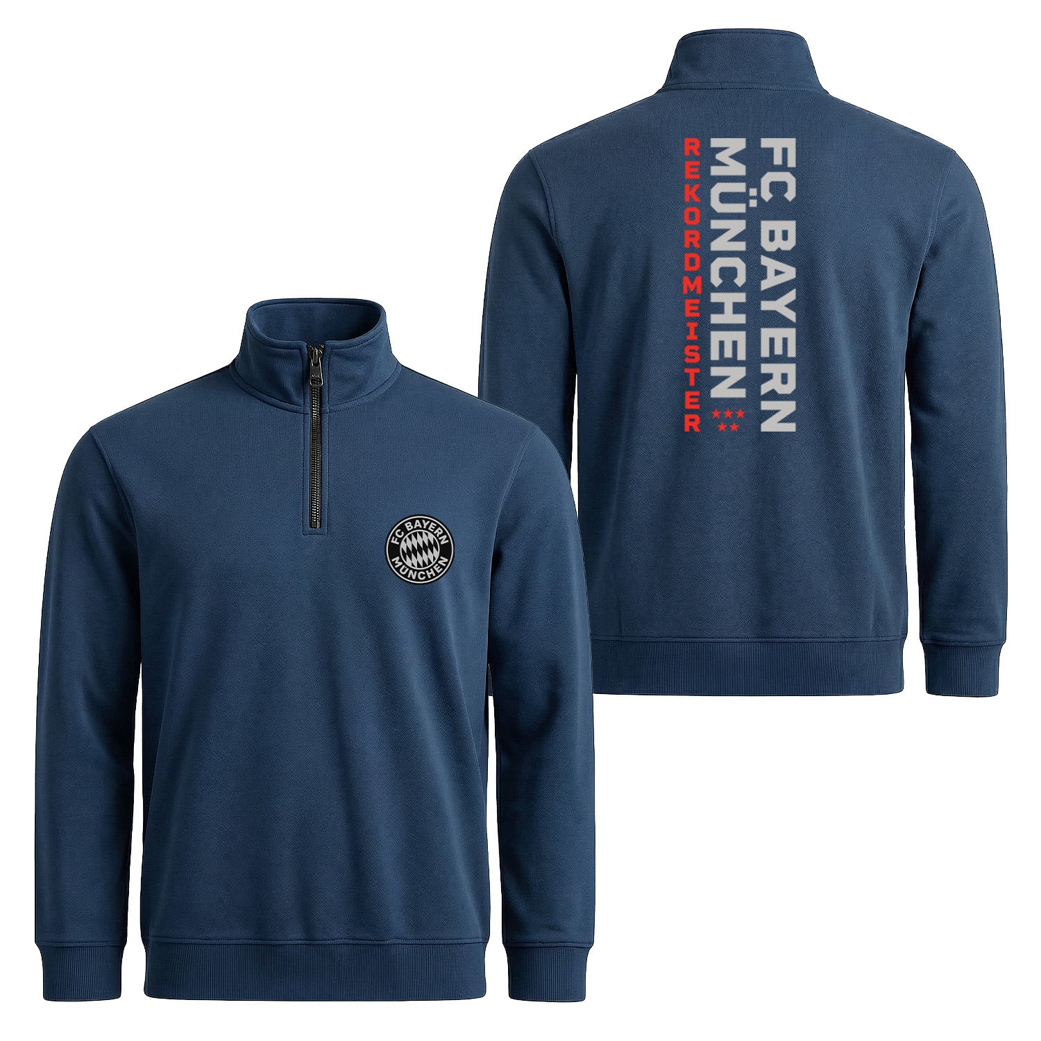 FC Bayern Münih REKORDMEISTER SE Edition Yarım Fermuarlı Sweatshirt