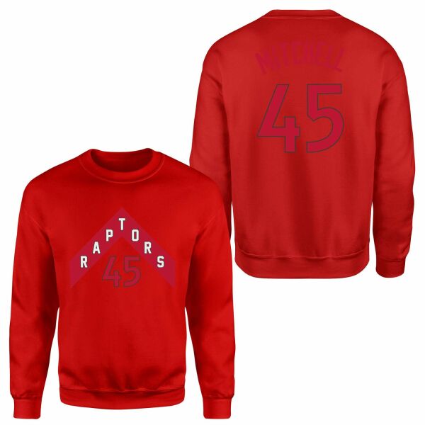 Davion Mitchell 45 Raptors Jersey Sweatshirt M - Kırmızı