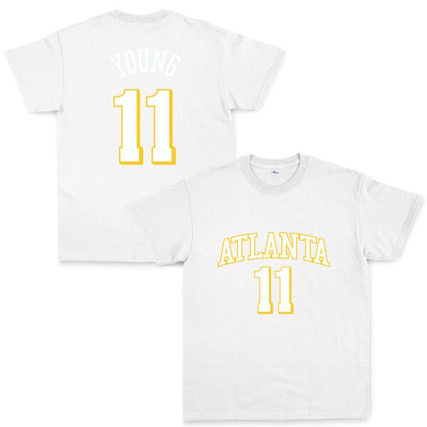 Trae Young 11 Atlanta Jersey Tişört L - Beyaz