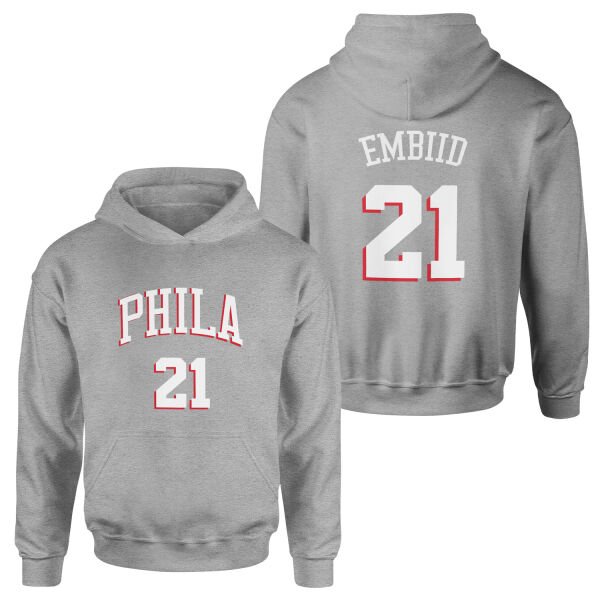 Joel Embiid Philadelphia Forma Hoodie XL - Gri