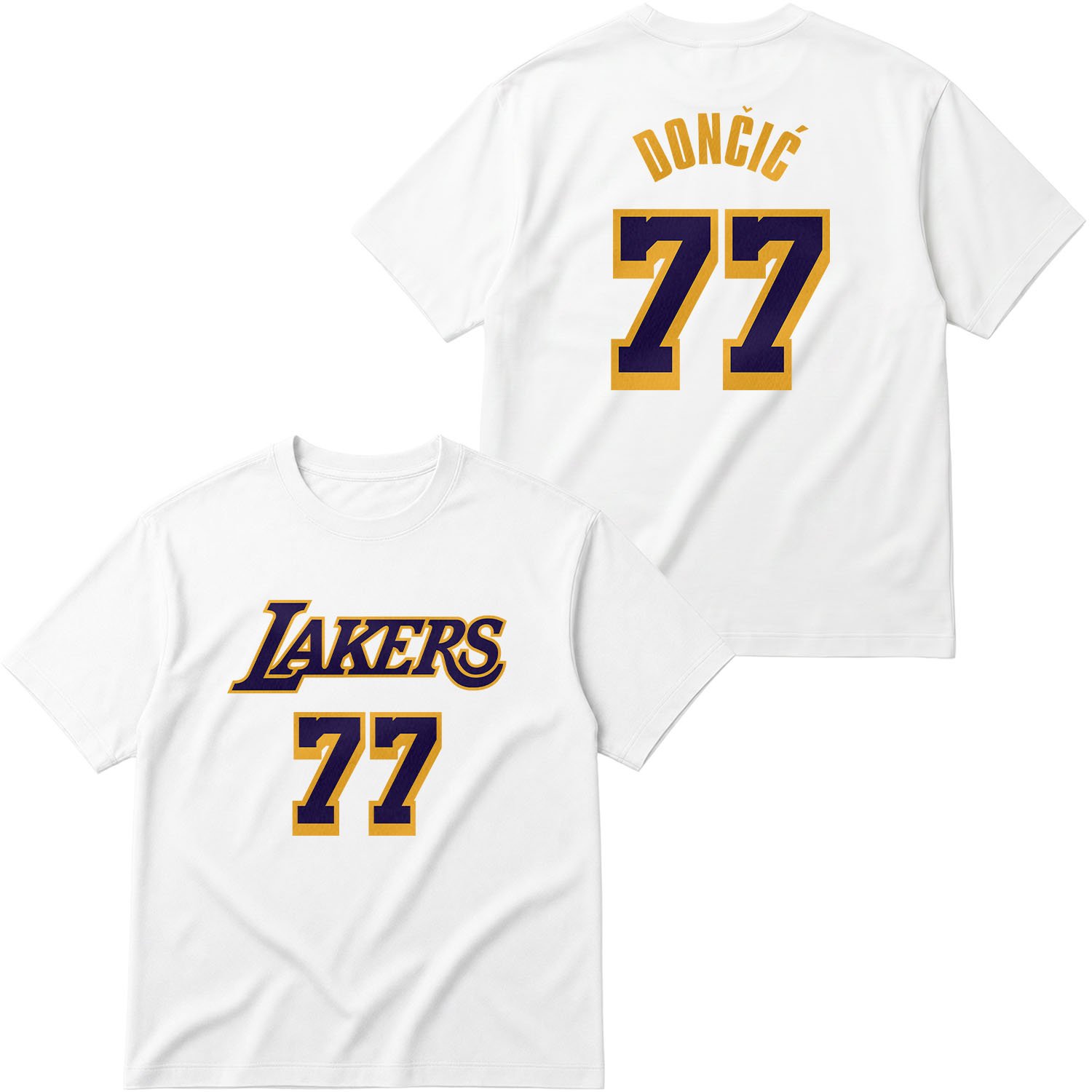 Luka Doncic 77 Lakers Oversize Tişört M - Beyaz