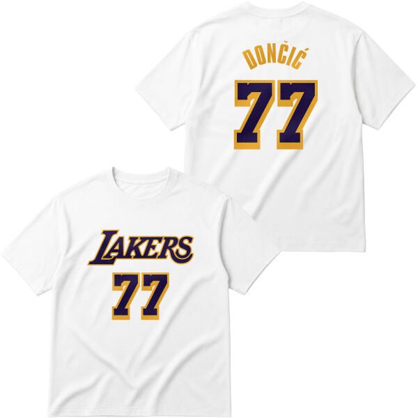 Luka Doncic 77 Lakers Oversize Tişört M - Beyaz