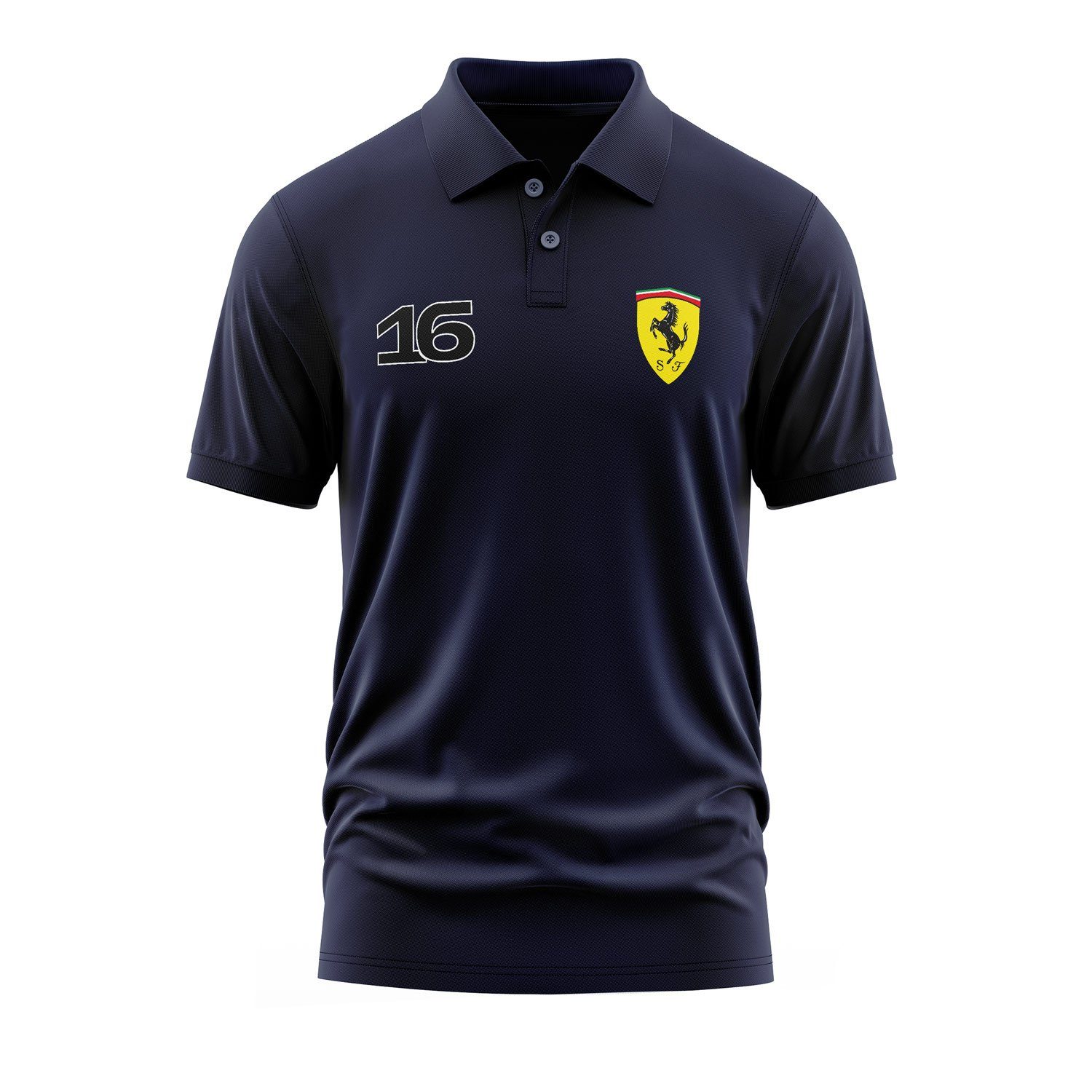 Charles Leclerc Ferrari #16 Polo Tişört L - İndigo Mavisi