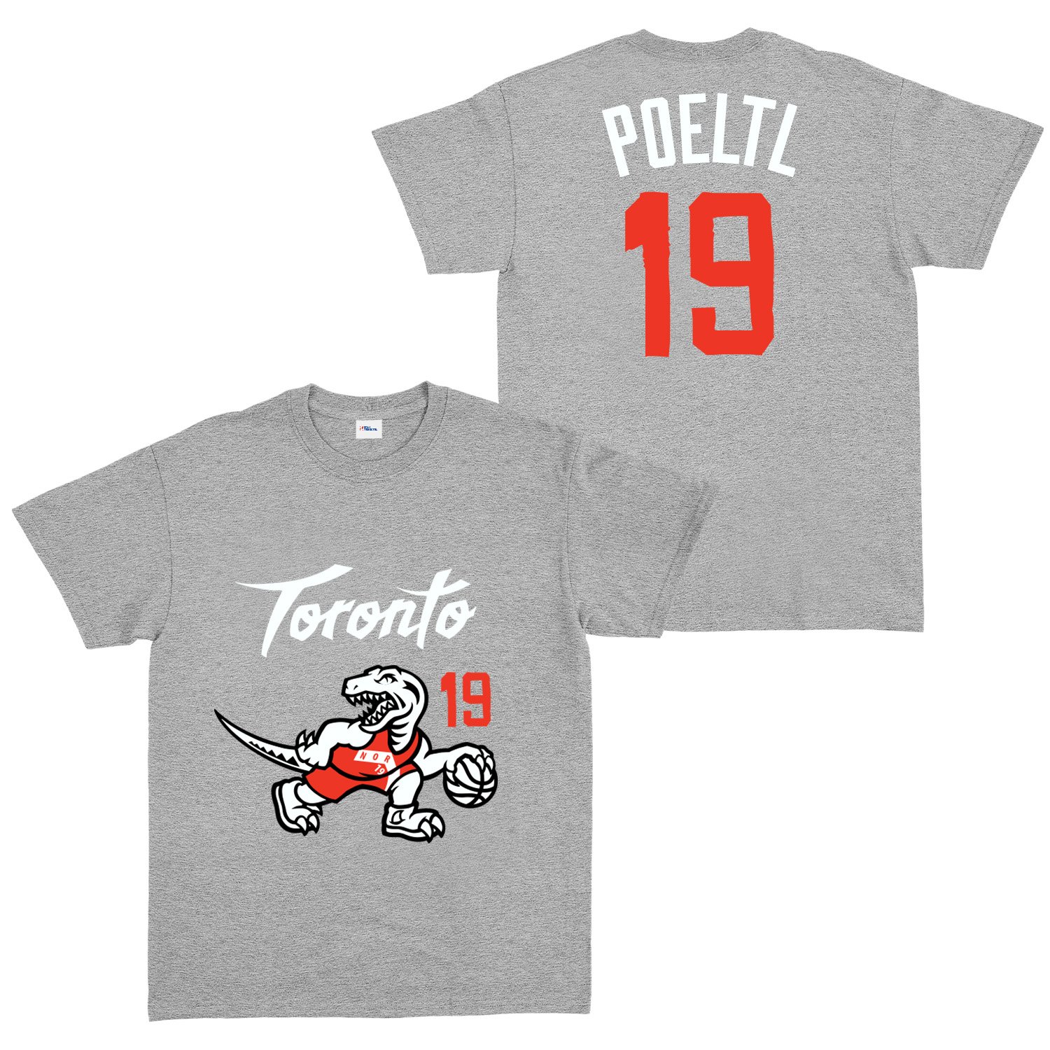 Jakob Poeltl 19 City Edition Raptors Tişört M - Gri
