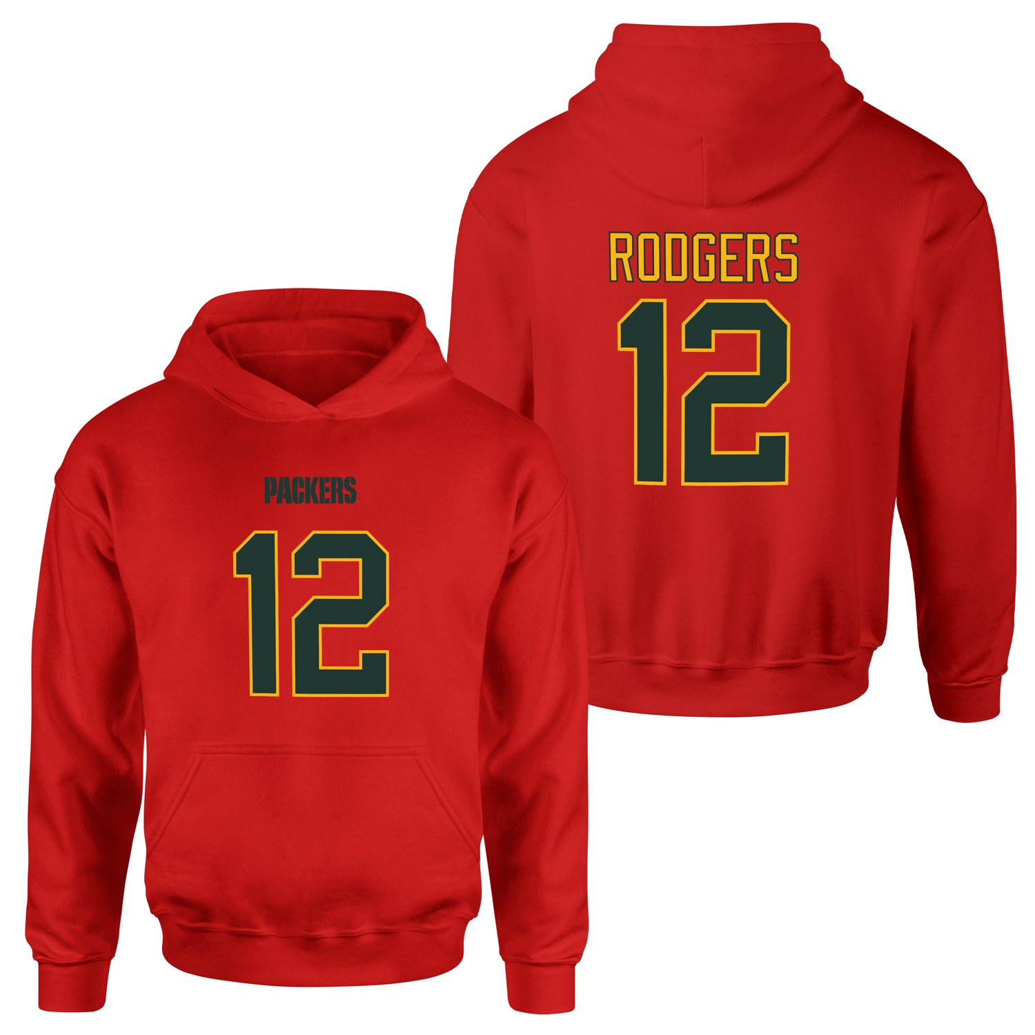 Aaron Rodgers Green Bay Packers Hoodie L - Kırmızı