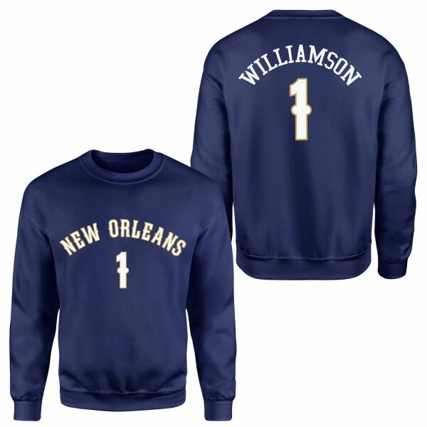 Zion Williamson New Orleans Forma Sweatshirt M - İndigo Mavisi