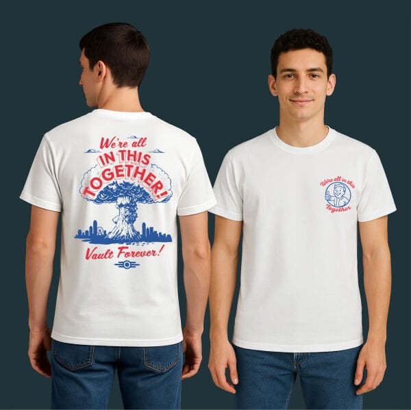 We’re All In This Together | Fallout Tişört XL - Beyaz