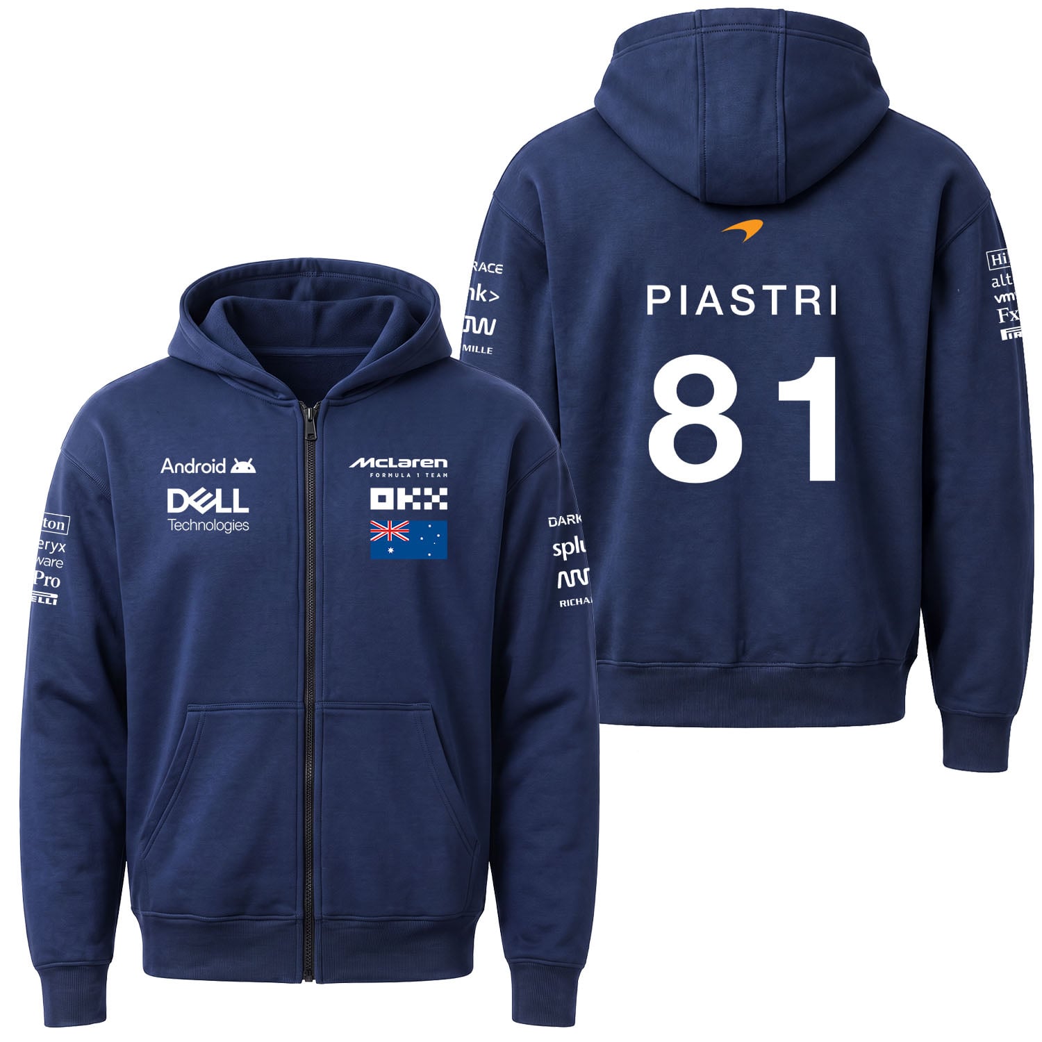 Oscar Piastri | Driver Edition Fermuarlı Kapüşonlu Sweatshirt