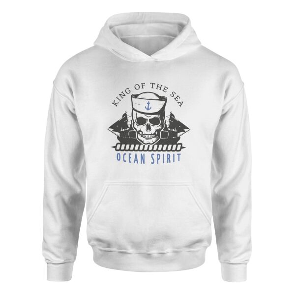 King of the Sea Denizci Hoodie S - Beyaz