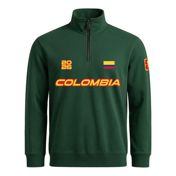 Kolombiya 2026 Yarım Fermuarlı Sweatshirt M - Nefti Yeşili