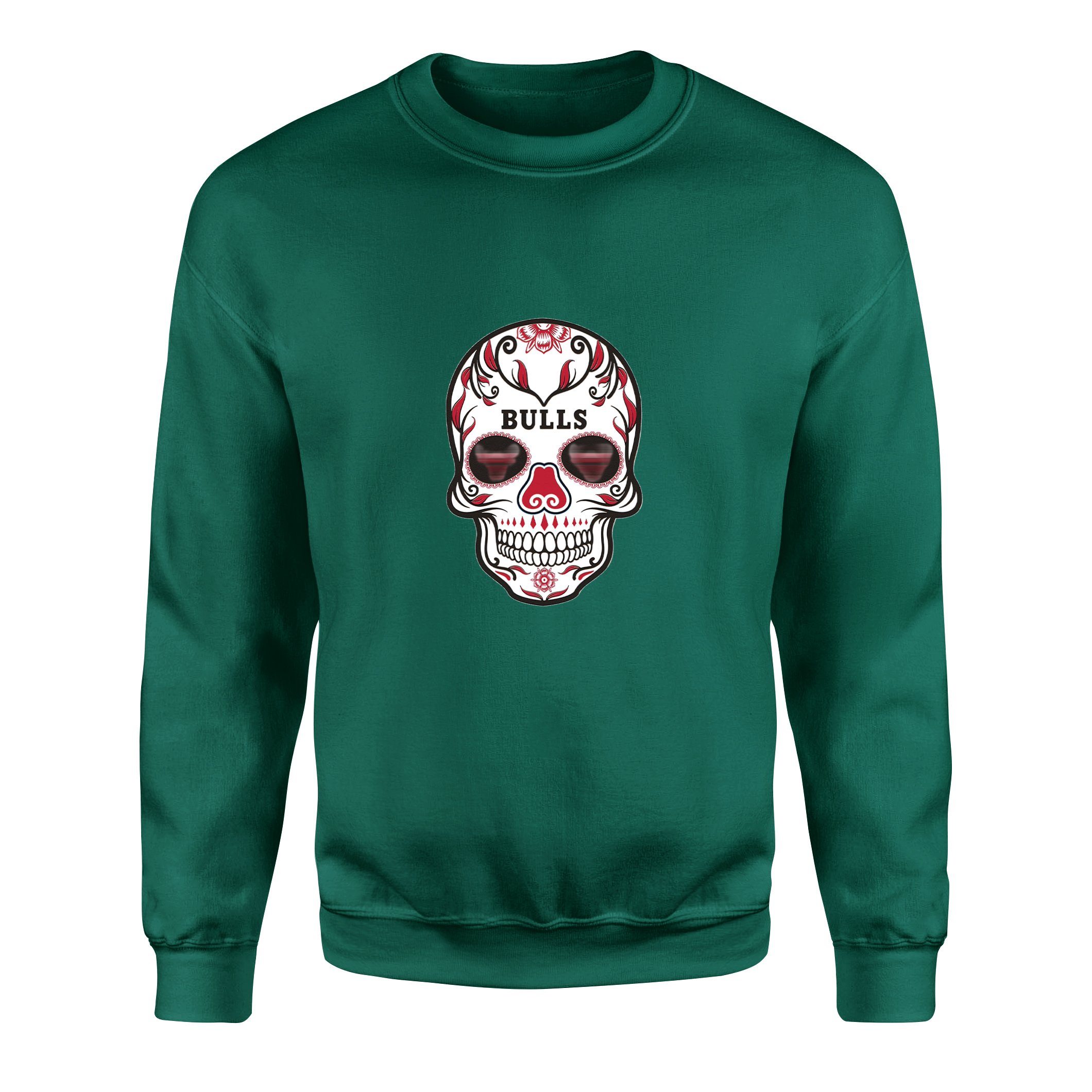 Bulls Skull Sweatshirt S - Nefti Yeşili