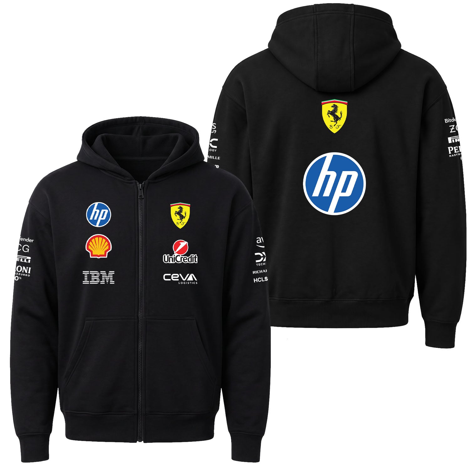 Scuderia Ferrari Teamline 2025 Fermuarlı Kapüşonlu Sweatshirt