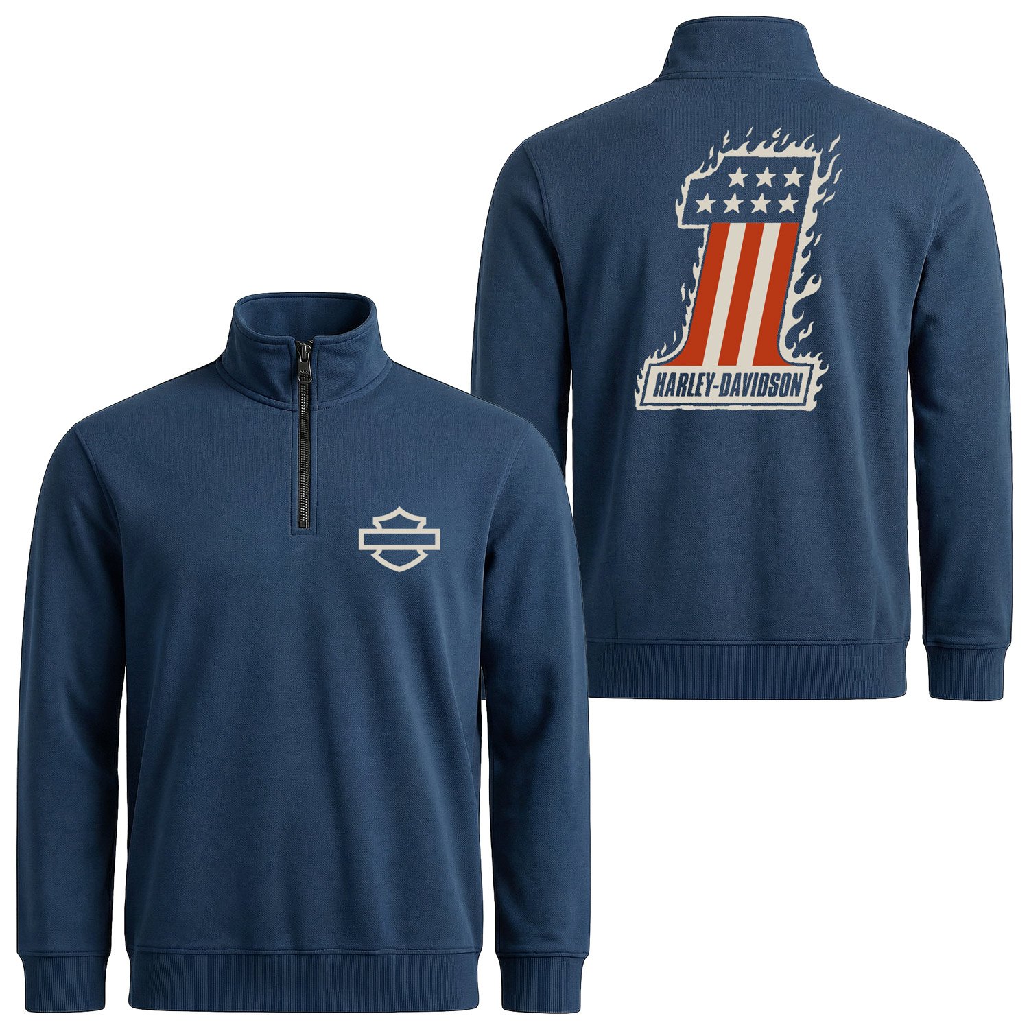 Harley-Davidson No 1 Yarım Fermuarlı Sweatshirt