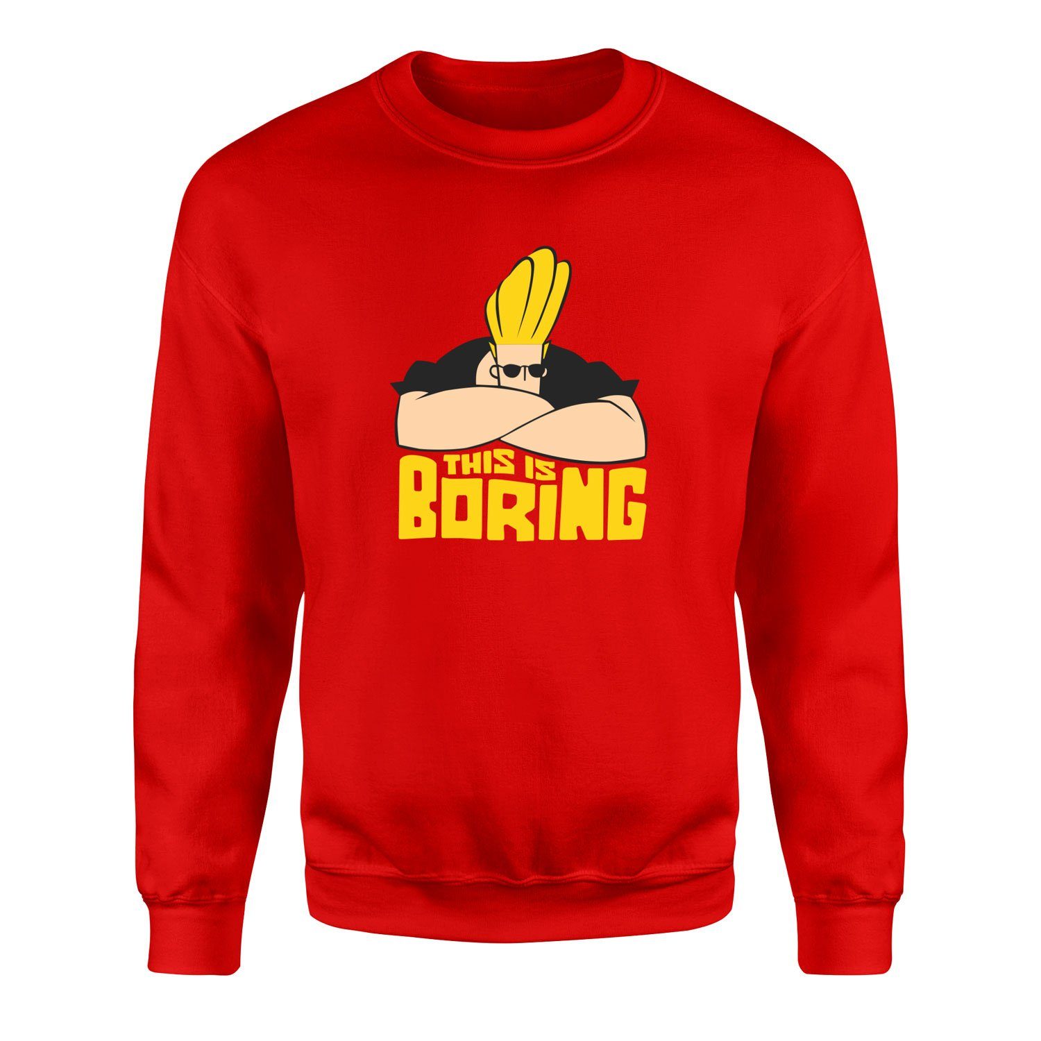 This is Boring | Johnny Bravo Sweatshirt M - Kırmızı