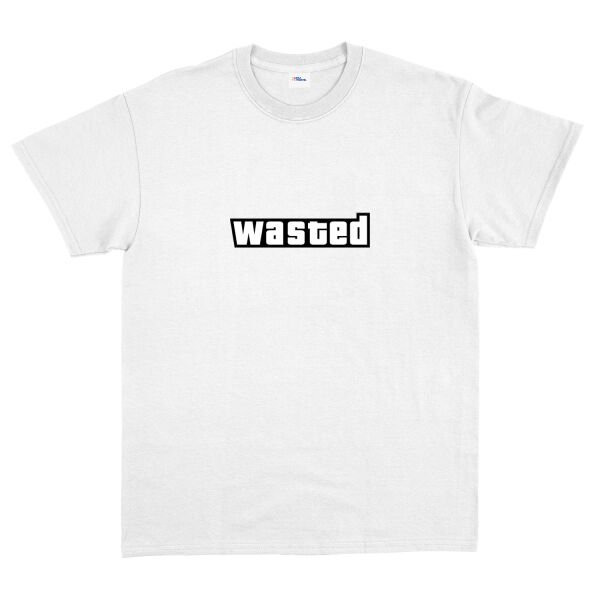 Wasted | GTA Tişört S - Beyaz