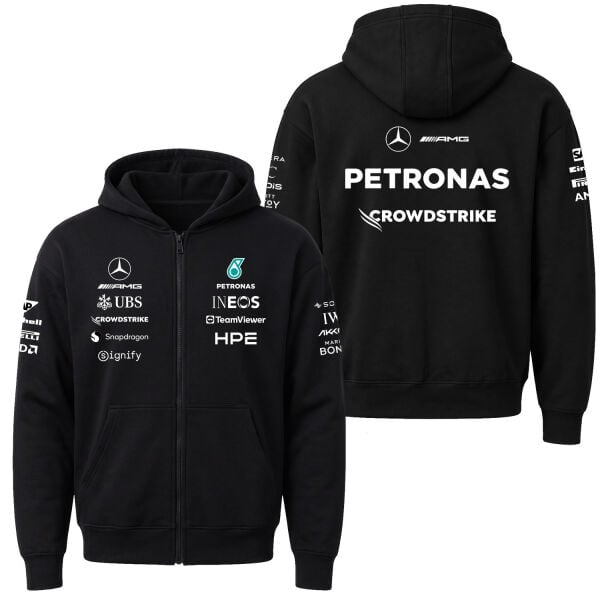 Mercedes AMG Petronas 2026 Teamline Fermuarlı Kapüşonlu Sweatshirt