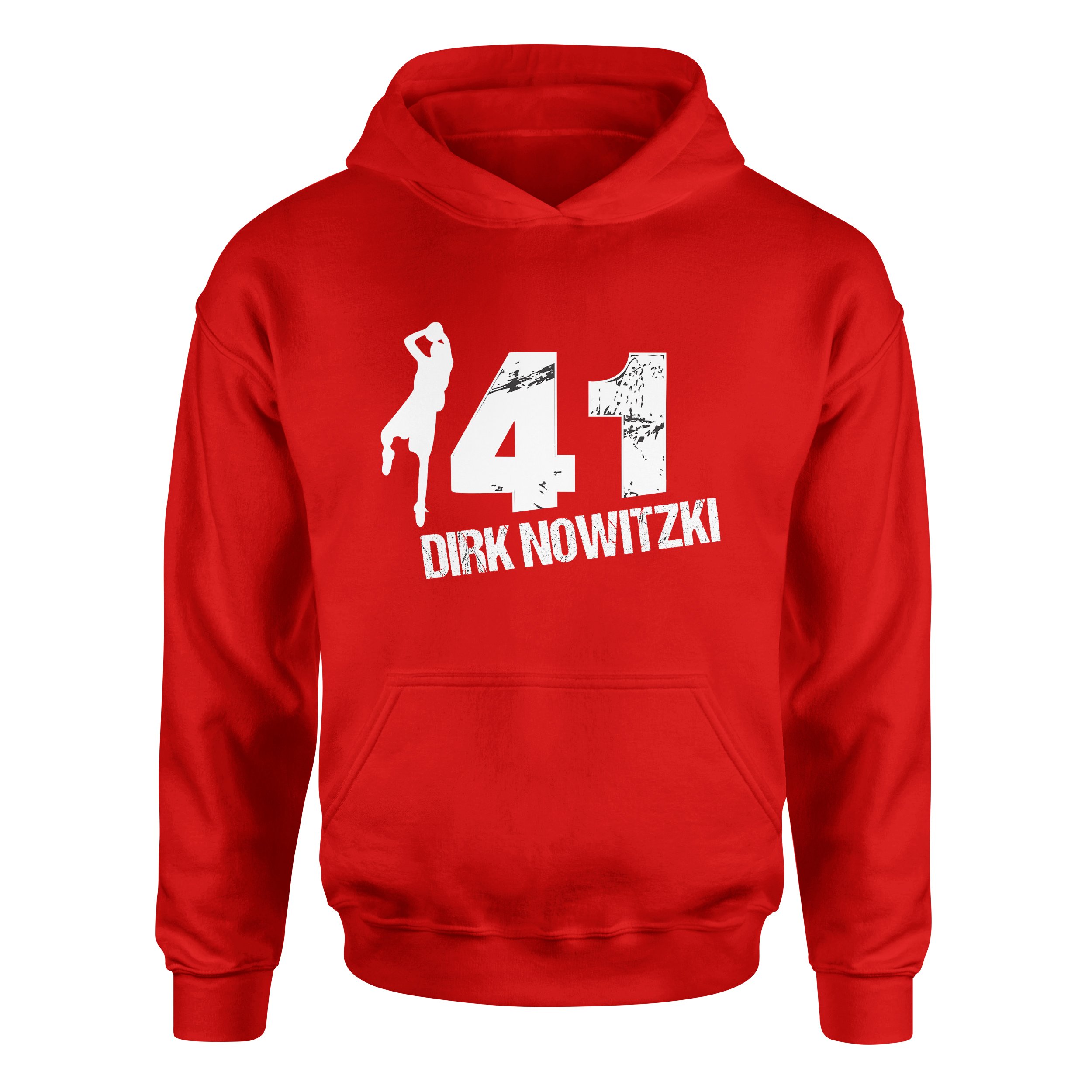 Dirk Nowitzki 41 Hoodie XXL - Kırmızı