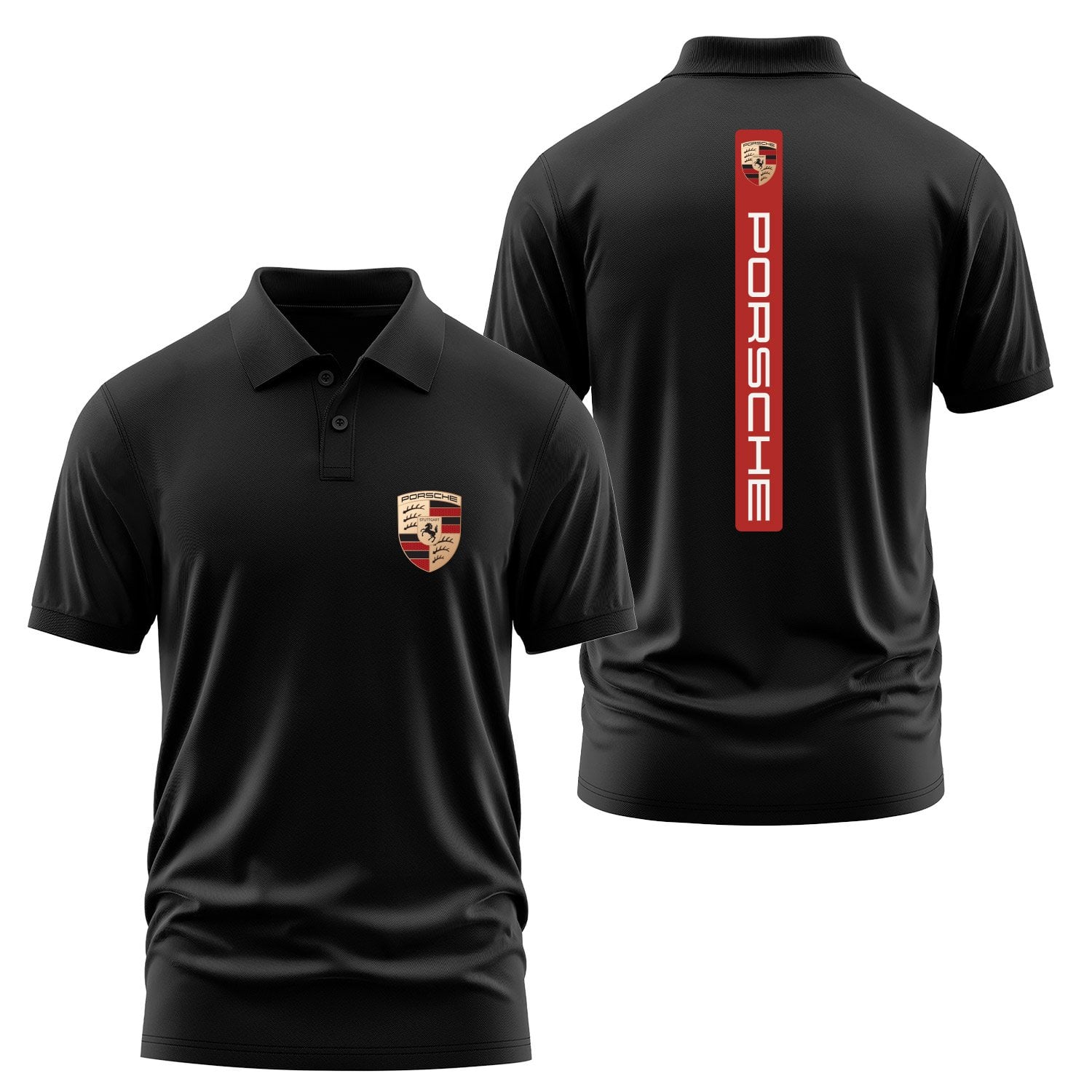Porsche V Graphic Guards Red Polo Tişört XXL - Siyah
