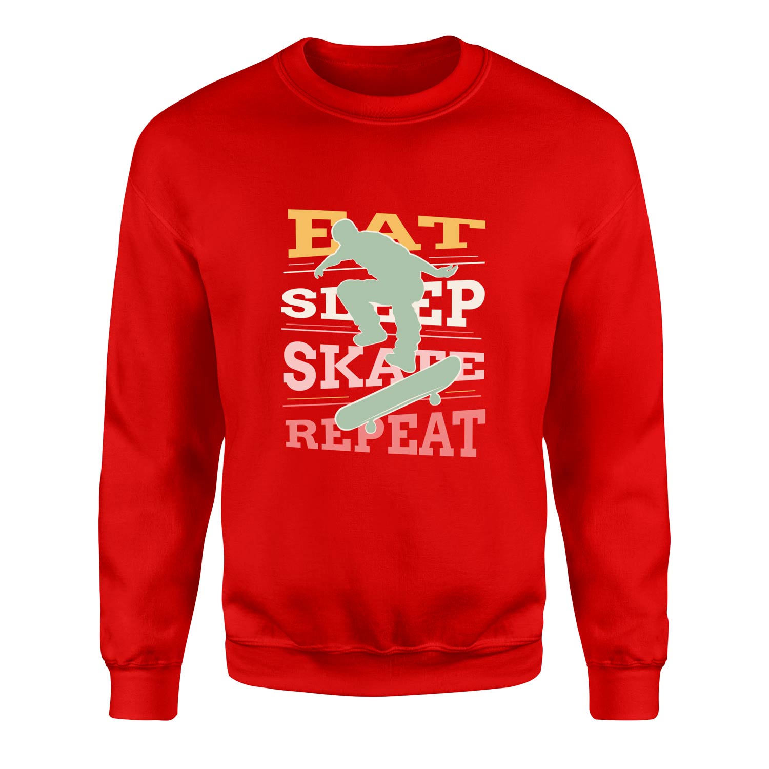 Eat Sleep Skate Repeat Sweatshirt L - Kırmızı