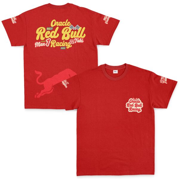 Oracle Red Bull Racing 2025 Max & Yuki Fan Edition Tişört L - Kırmızı