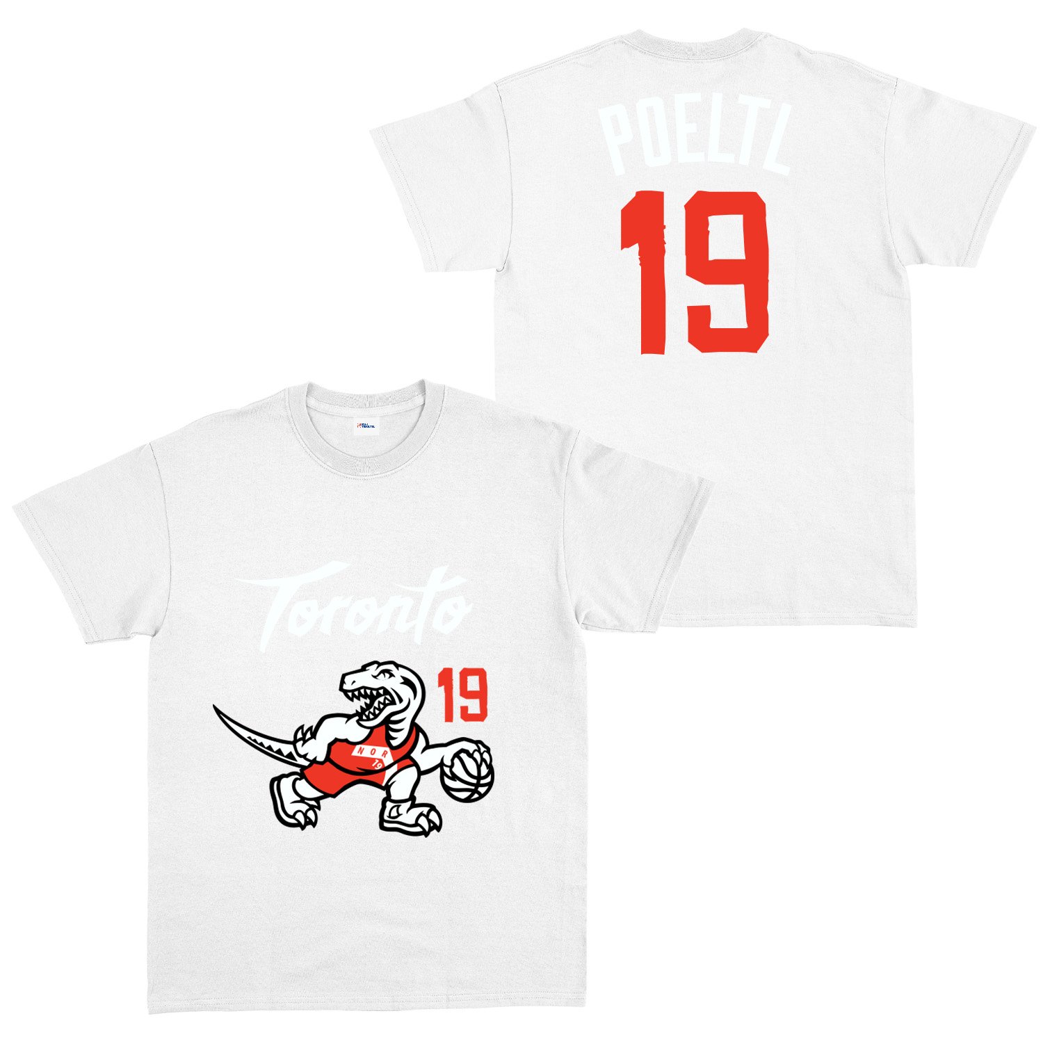 Jakob Poeltl 19 City Edition Raptors Tişört L - Beyaz