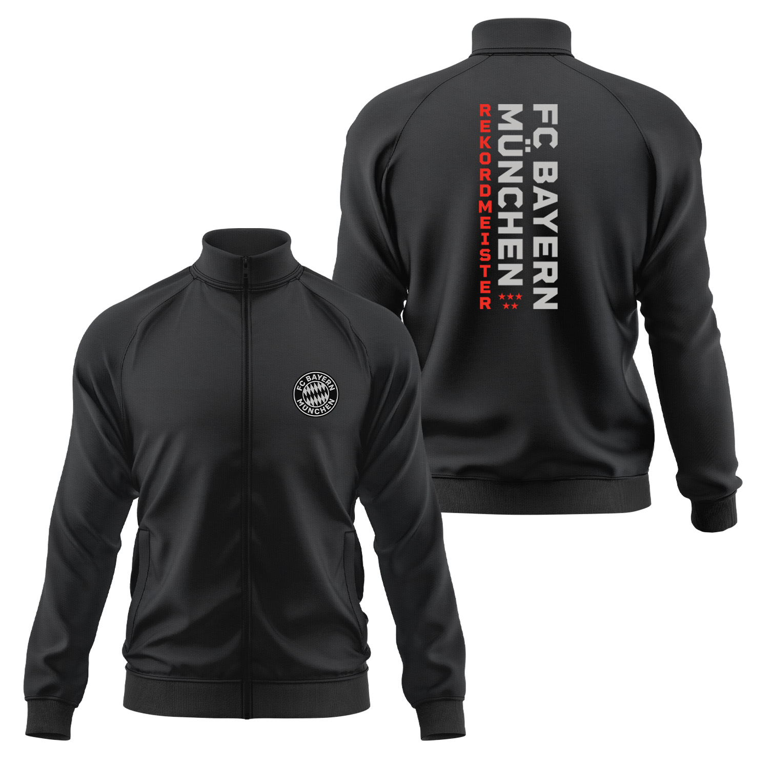 FC Bayern Münih REKORDMEISTER SE Edition Fermuarlı Sweatshirt M - Siyah