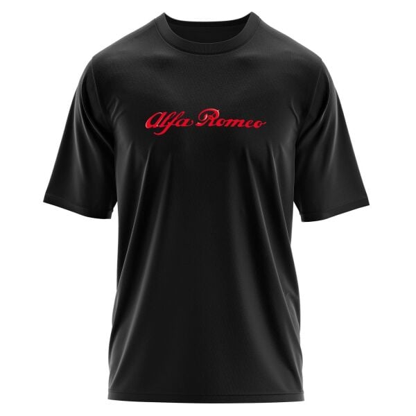 Alfa Romeo Cursive Oversize Tişört XL - Siyah | OUTLET