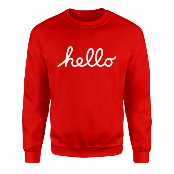 Hello Sweatshirt M - Kırmızı