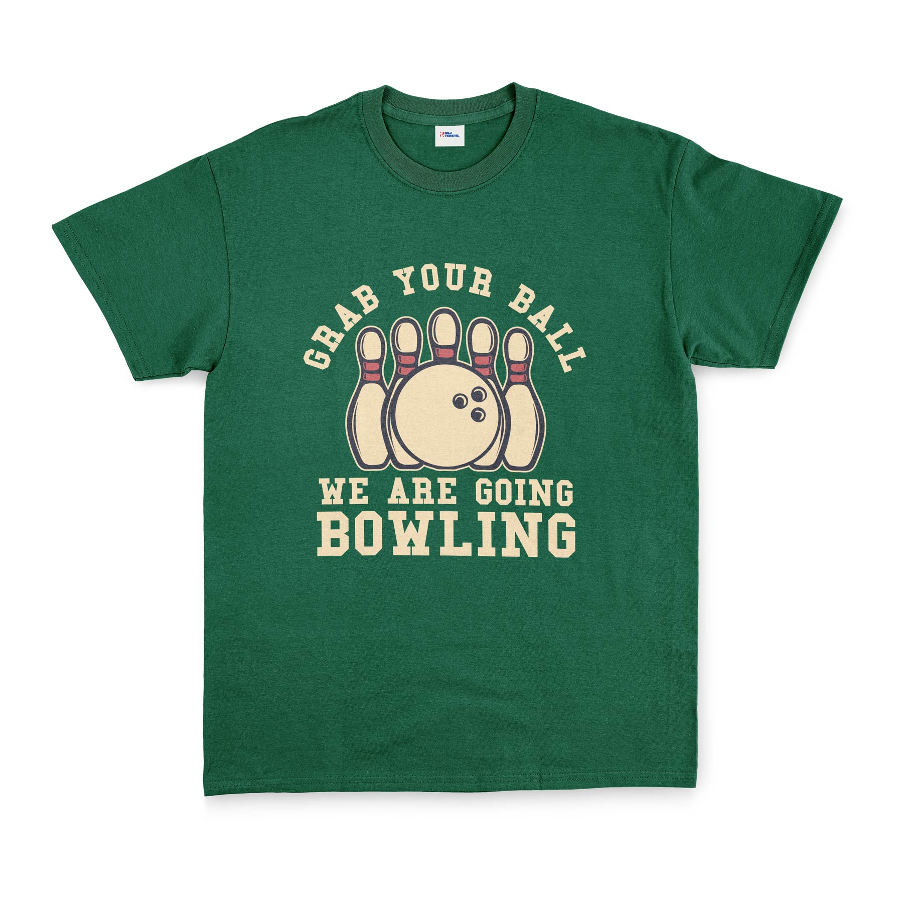 We Are Going Bowling Tişört XXL - Nefti Yeşili