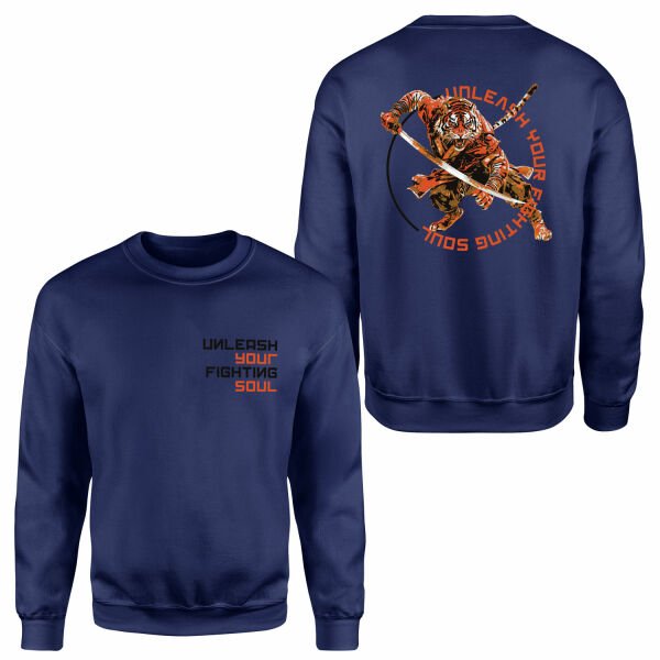Unleash Your Fighting Soul | Siberian Tiger Sweatshirt S - İndigo Mavisi